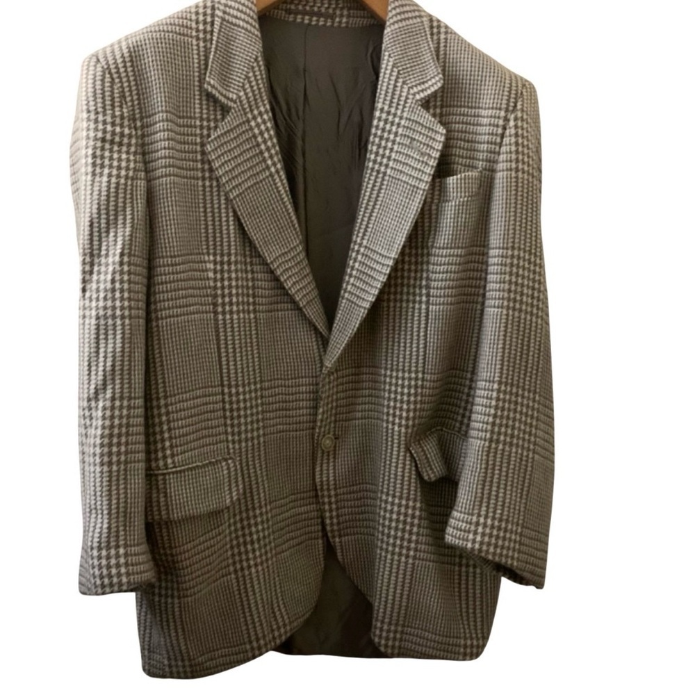 Bogie Men's Classic‎ Houndstooth Two Button Wool Blazer Made In Germany Size 50